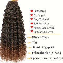 45 72 Cm Deep Wave Twist Crochet Hair Extensions Synthetic Ocean Wave
