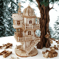 3D Wooden Treehouse Puzzle Model DIY Assembly Gift