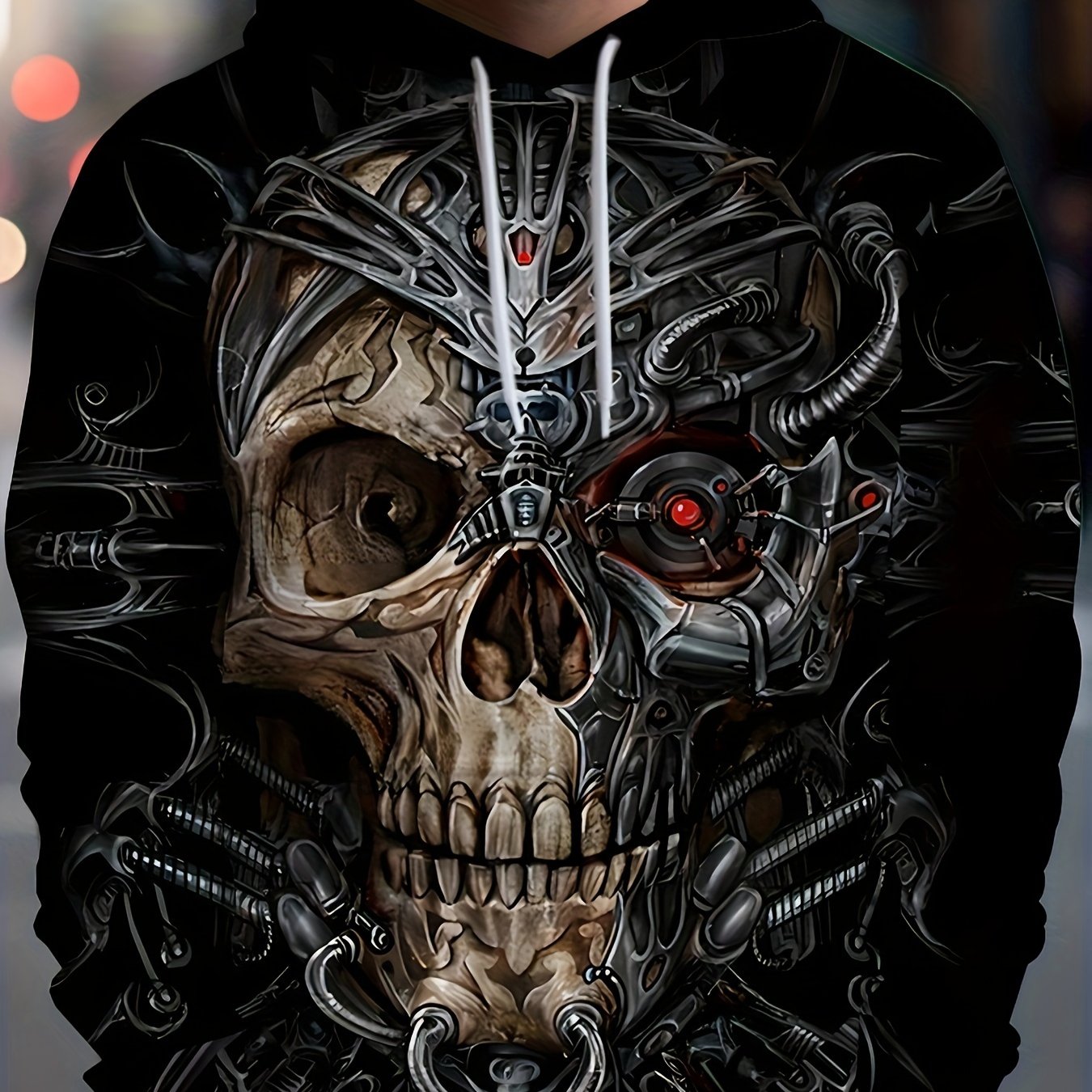 Skull 3D Print Hoodies For Men Graphic Hoodie Comfy Loose Pullover