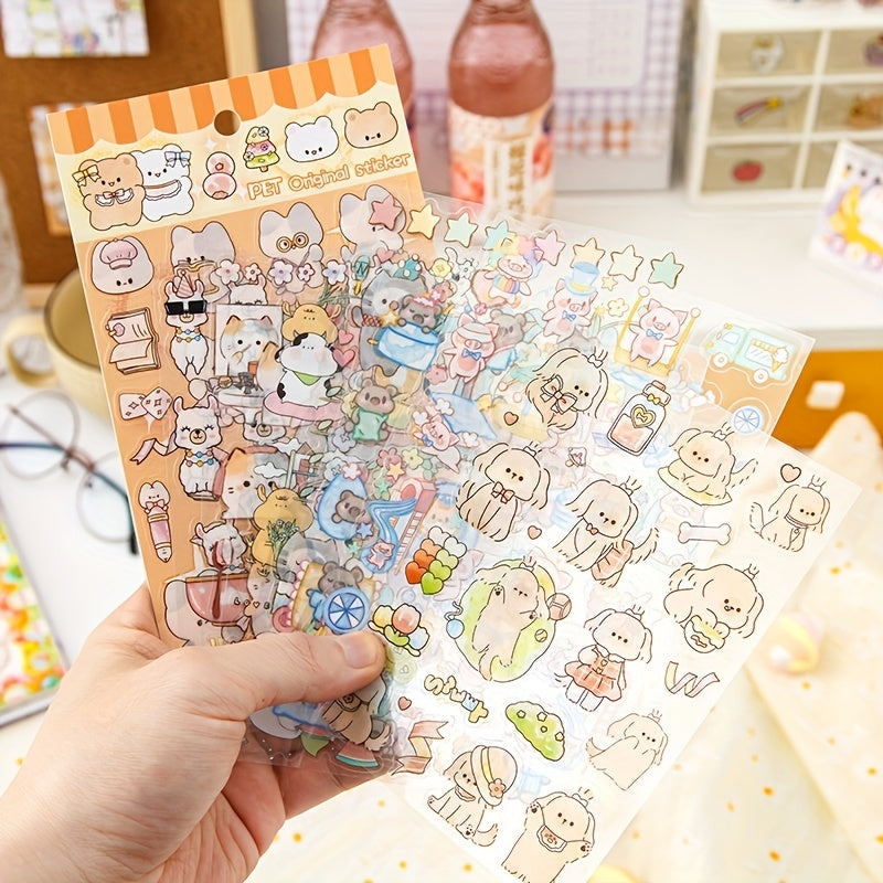 8pcs Cartoon Animal Stickers Pack Waterproof for Cup Laptop Scrapbook Notebook