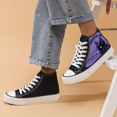Women's Cat High Top Canvas Shoes Breathable Casual Walking