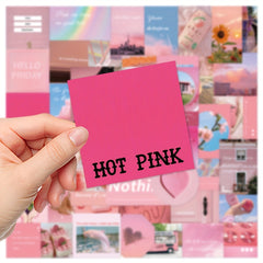 50 Pink Graffiti Stickers Laptop Helmet Water Cup Waterproof DIY