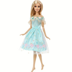 Green Floral Lace Mini Dress for 29 Dolls - Perfect Party Outfit