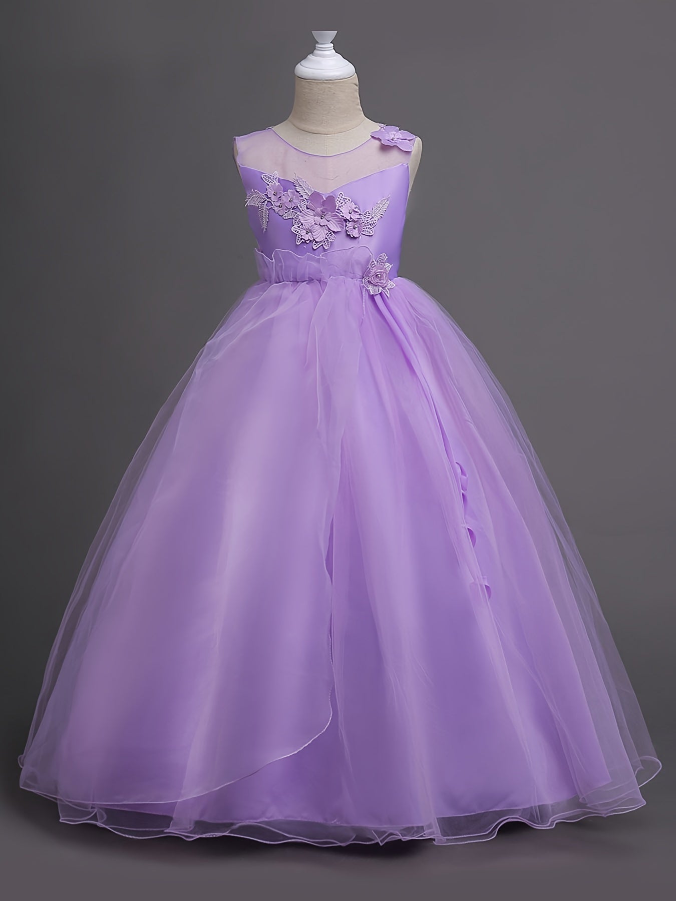 Girls Sleeveless Princess Dress Tulle Tutu Dress