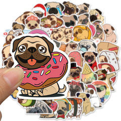 50 Cute Pug Cartoon Stickers for Decor & Crafts