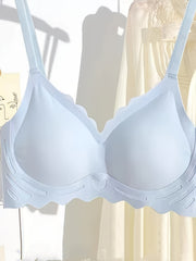 Scallop Trim Wireless Bra Push Up Bra Lingerie