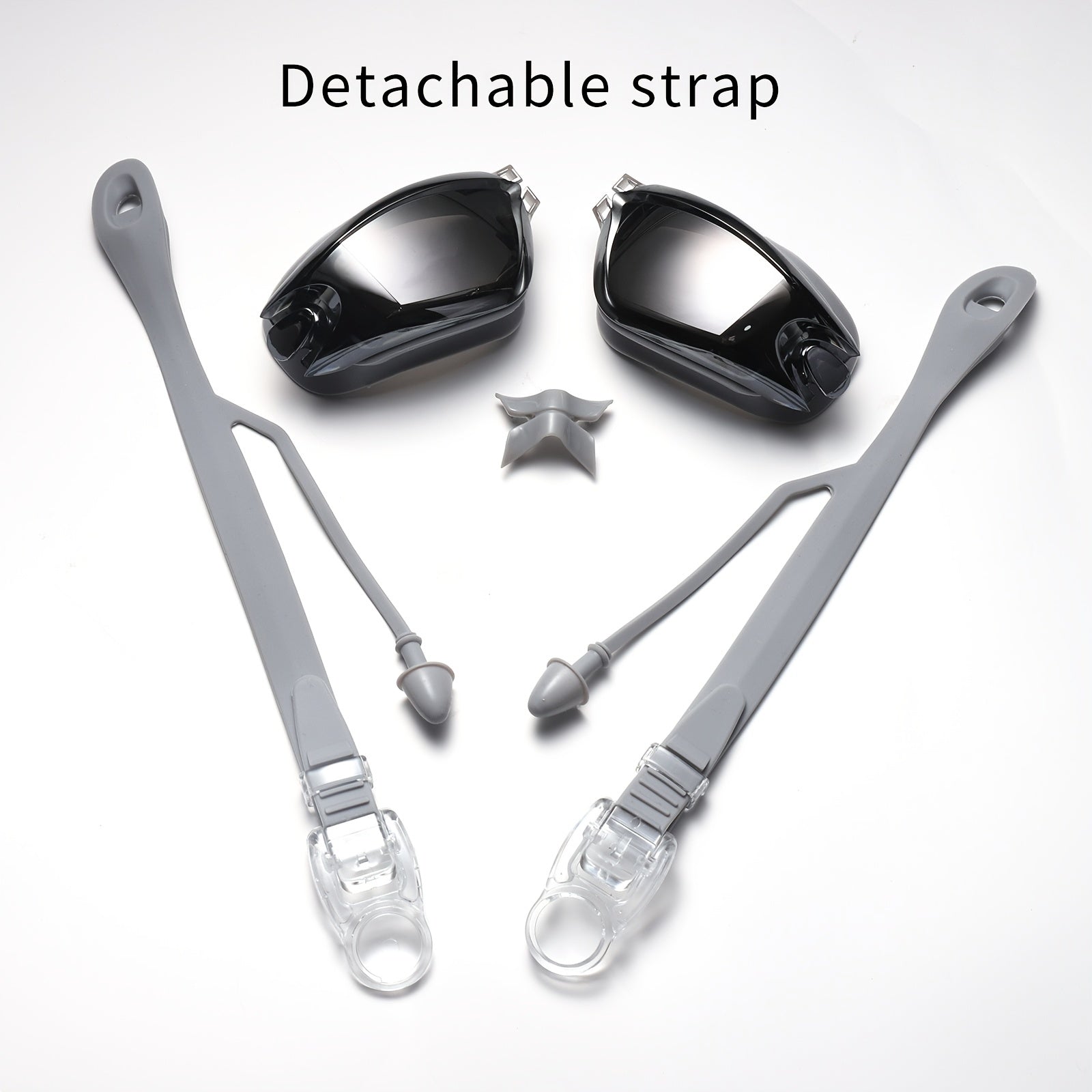 Electroplated Swimming Goggles Anti Fog Glasses & Earplugs