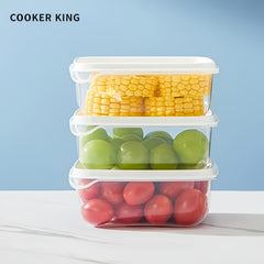 COOKER KING 3pcs Crisper Plastic Box Watertight Bento Lunch Box Set