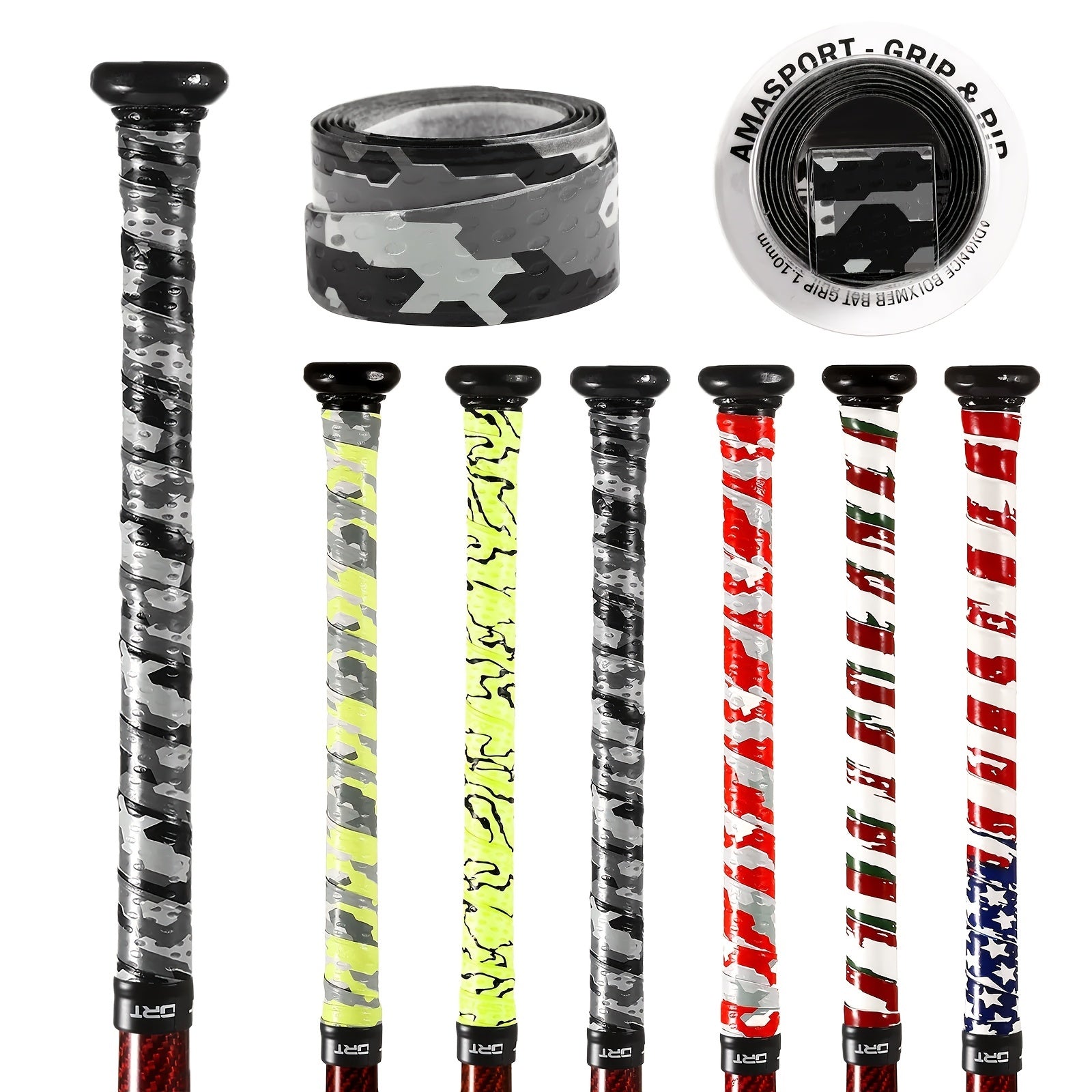 Baseball Bat Grip Tape Anti Slip Camouflage Stripes Softball Hockey Sticks