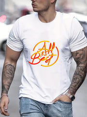 Men's Graphic Crew Neck Active T-Shirt for Summer