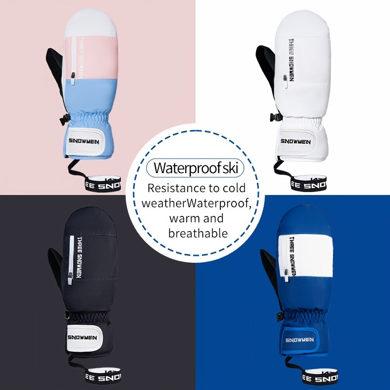30 Degree Ski Gloves Waterproof Windproof Touch Screen Zip Storage