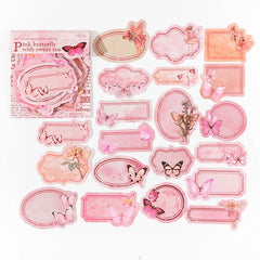 Butterfly Retro Writeable Label Sticker Set - 40 Sheets