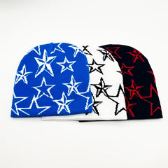 Soft Windproof Knitted Beanie Hat Pentagram Pattern Halloween Funny Gift
