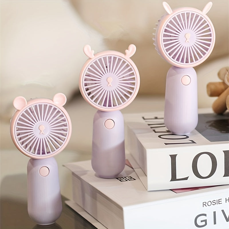 Cartoon Handheld Fan Desktop Small Fan Mini Pocket Fan Usb Charging