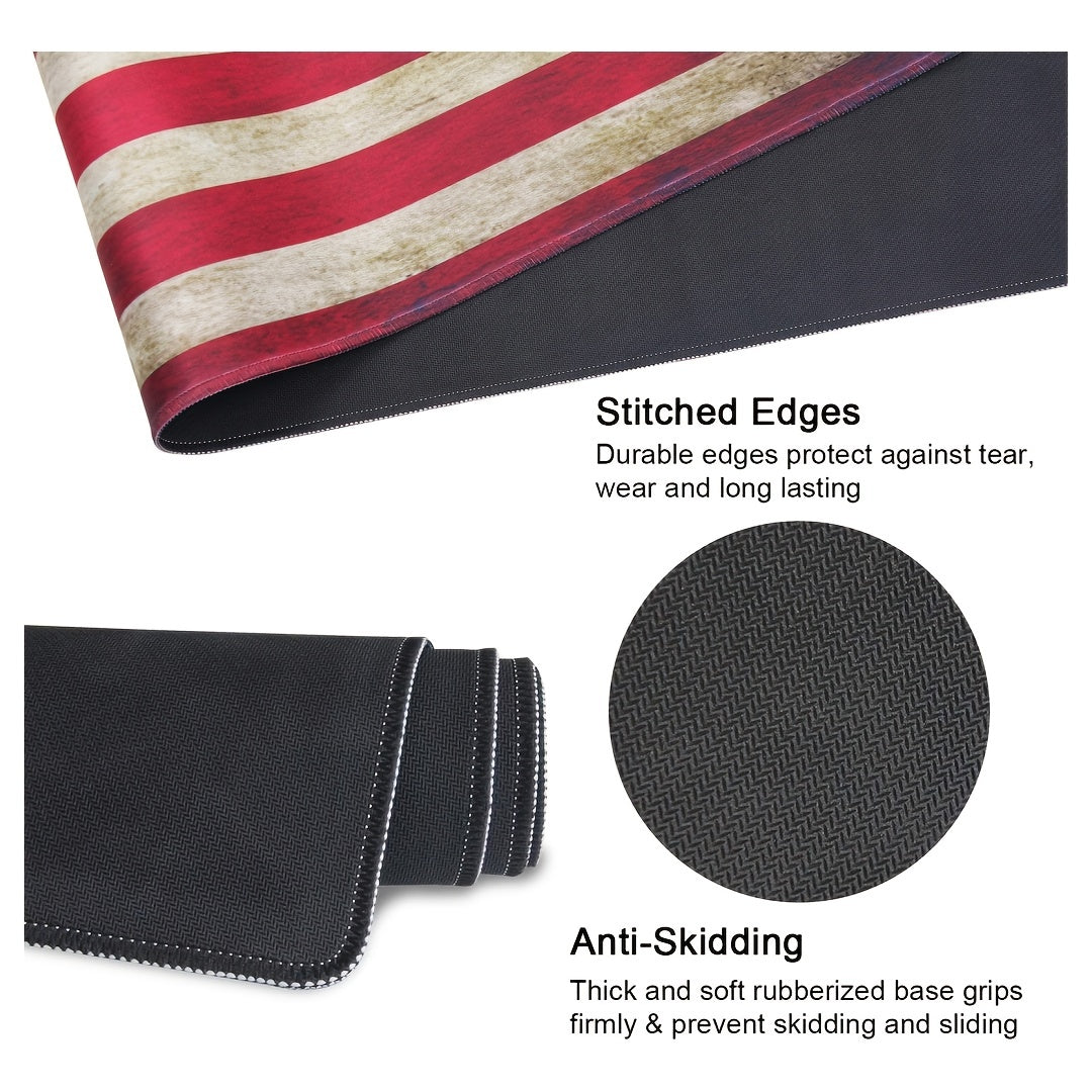 American Flag Large Mouse Pad Water Resistant Non Slip Rubber Base