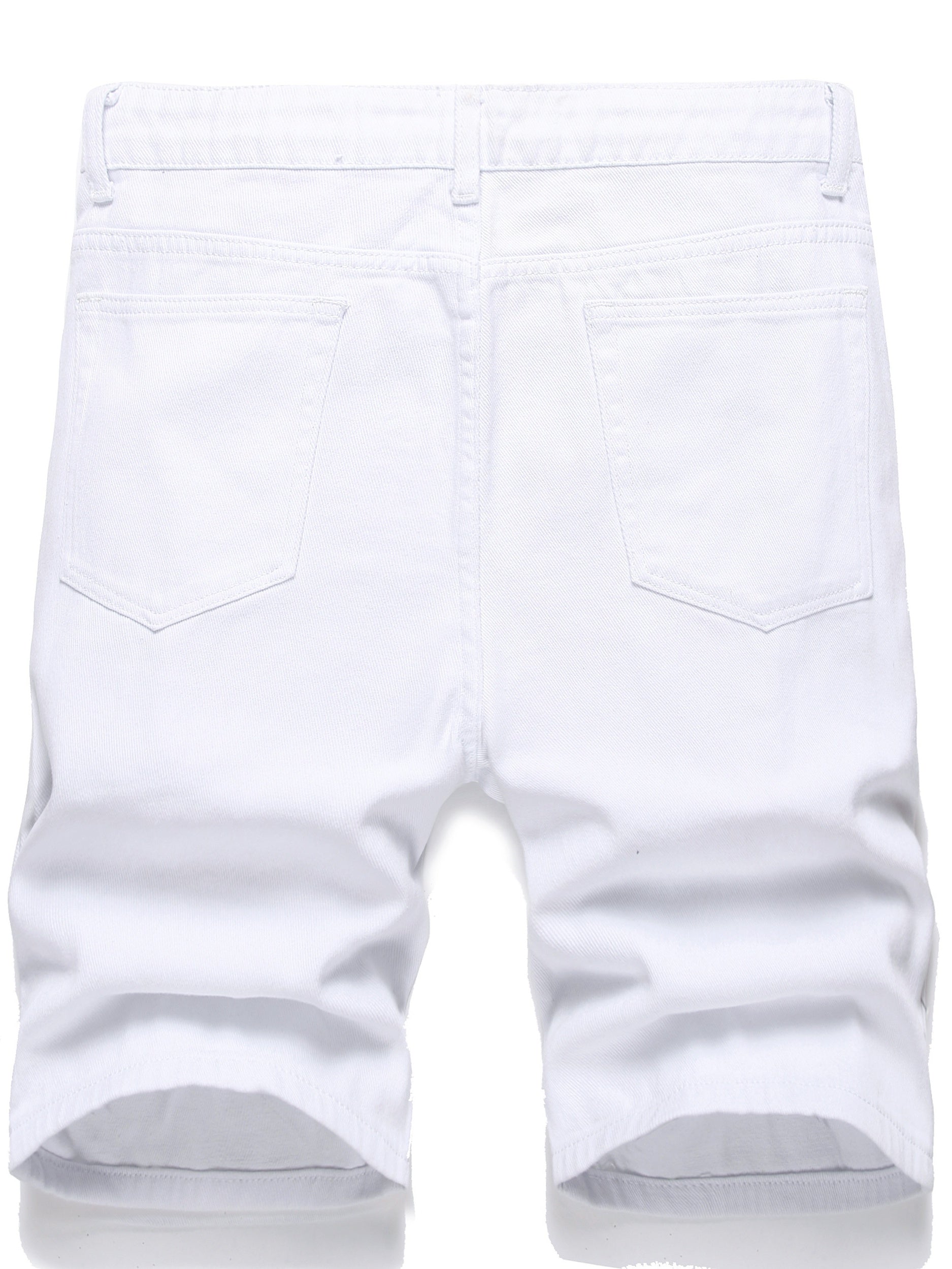 Men's Ripped Denim Shorts with Pockets