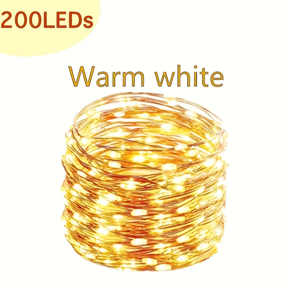 Outdoor Solar String Lights LED Fairy Garland 8 Mode Waterproof Copper Wire Lamp