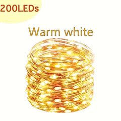 Outdoor Solar String Lights LED Fairy Garland 8 Mode Waterproof Copper Wire Lamp