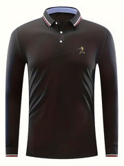 Men's Print Shirt Casual Breathable Button Up Long Sleeve Shirt
