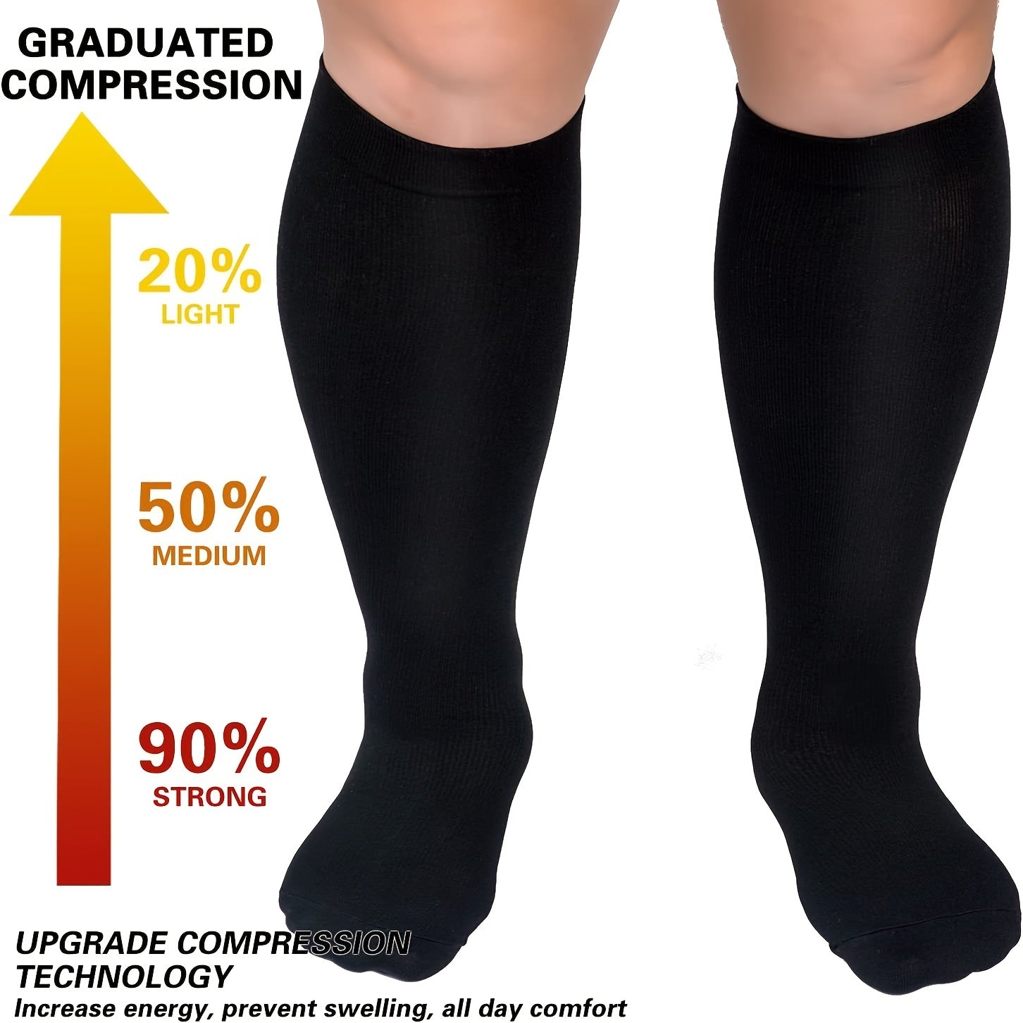 XXL 4XL Compression Sports Socks for Outdoor Activities
