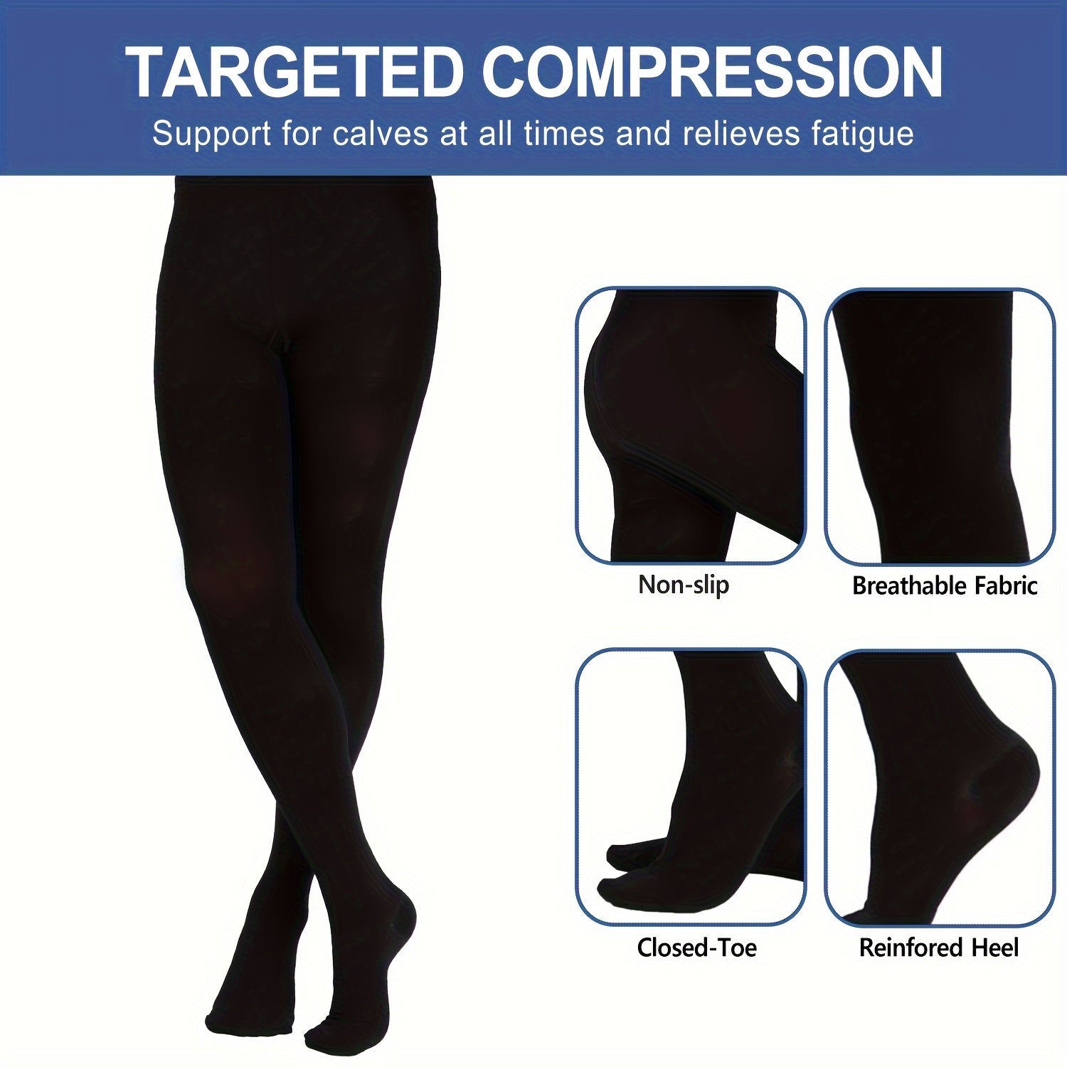 15-20mmHg Compression Pantyhose Thin Closed Toe Size Up