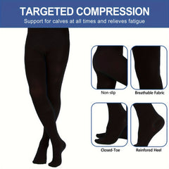 15-20mmHg Compression Pantyhose Thin Closed Toe Size Up