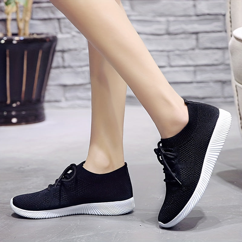 Women's Knitted Sports Shoes Lightweight Low Top Sneakers