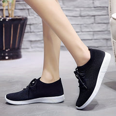 Women's Knitted Sports Shoes Lightweight Low Top Sneakers