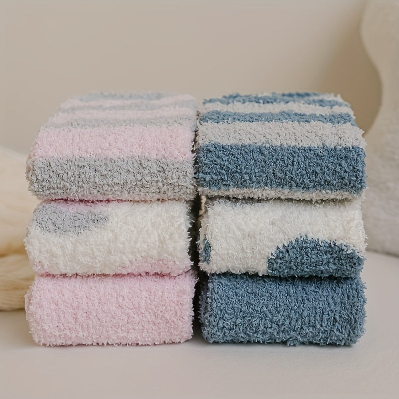 6 Pairs Cat Claw Fuzzy Socks Warm Mid Tube Women's Stockings