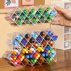 Desktop Organizer for Painting Brushes and Pens, Transparent Storage