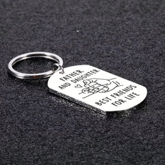 Father Daughter Keychain Gift Stainless Steel Key Ring