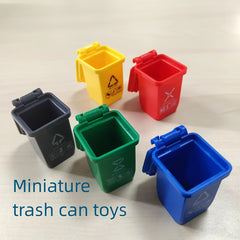 5 Mini Trash Can Models Open Lid 1/12 Doll House Scene Birthday Party Gift