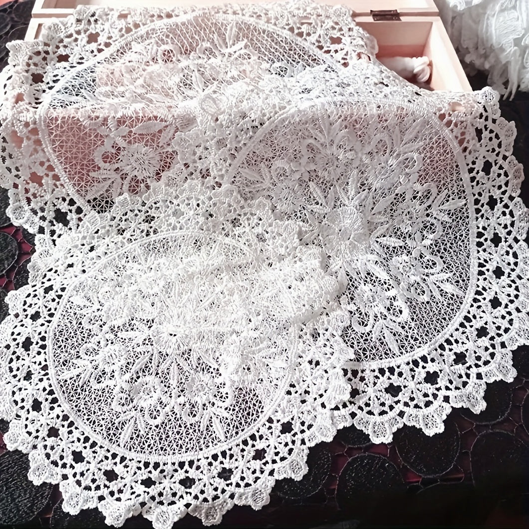 Polyester Coaster Lace Hollow Table Mat Thermal Lace Embroidered Table Pad