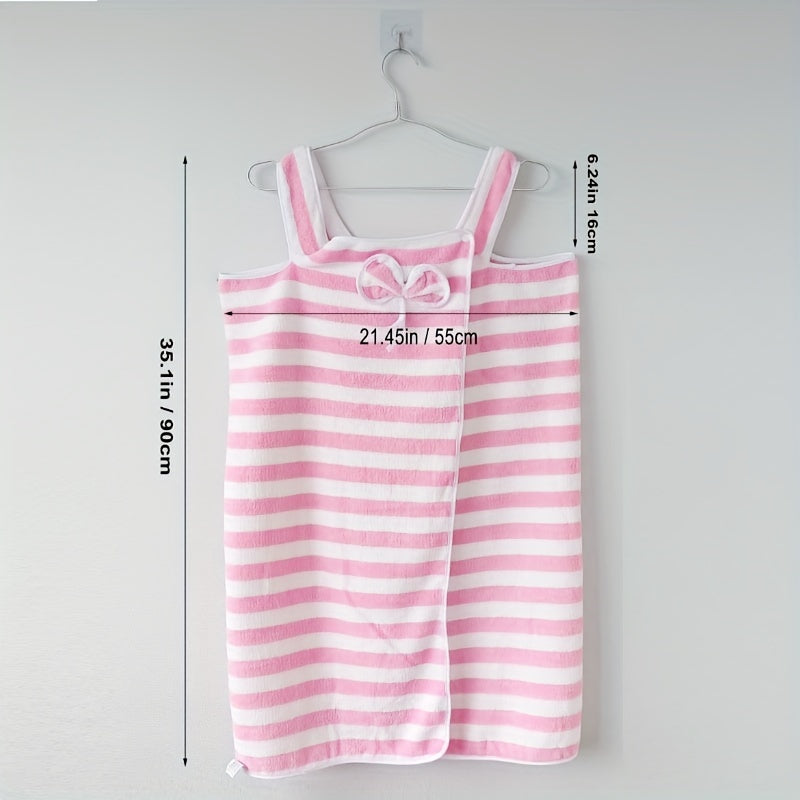Microfiber Bath Skirt High Absorption Towel for Women - Striped Pattern