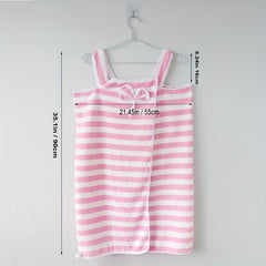 Microfiber Bath Skirt High Absorption Towel for Women - Striped Pattern