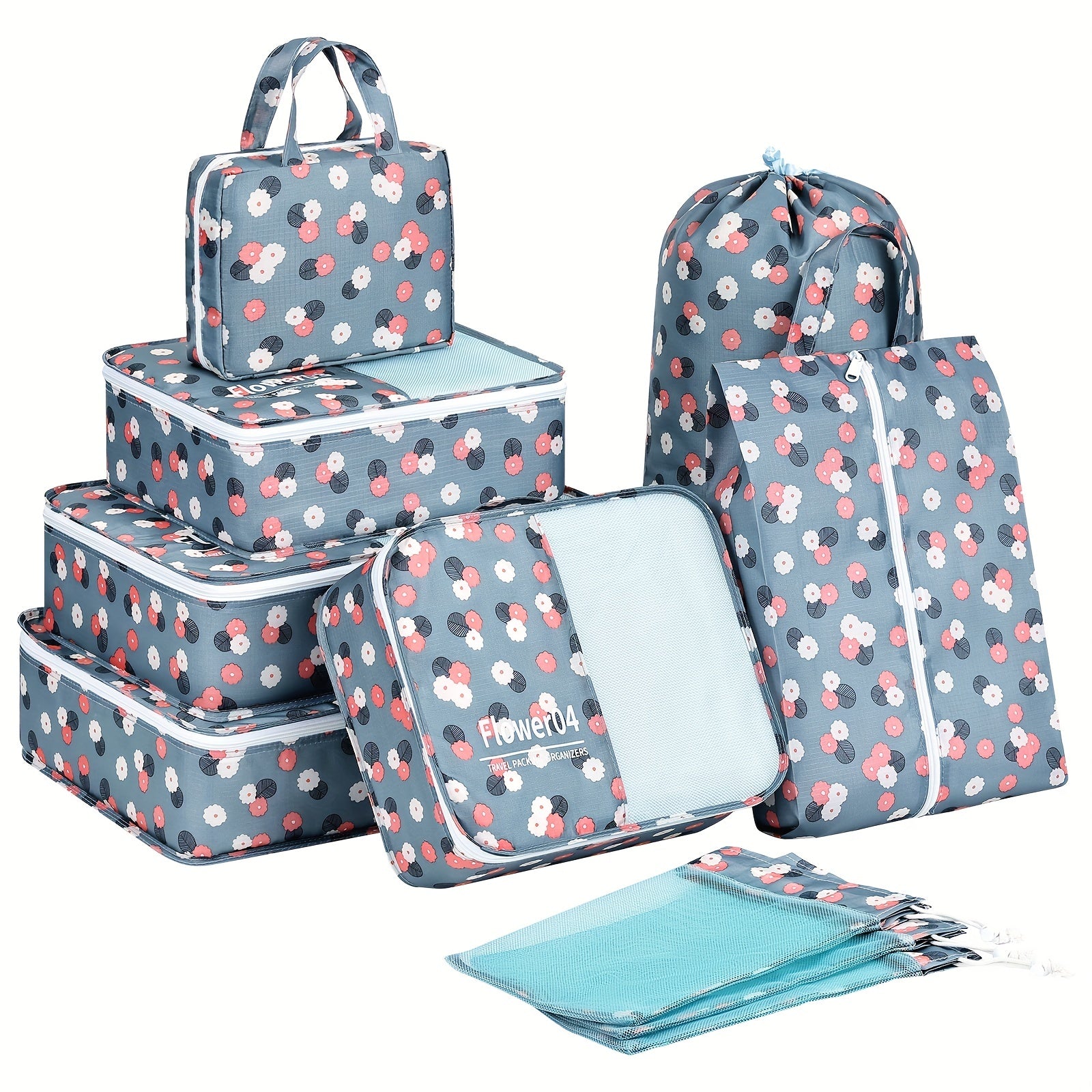 10 Pcs Packing Cubes Travel Luggage Organizers For Suitcase Portable Bags