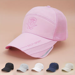 Retractable Big Brim Baseball Cap Mesh Breathable Quick Drying Trucker Hat