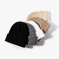 Solid Thermal Beanie Hat Youth Wool Hat Autumn Winter Outdoor Knit Cap