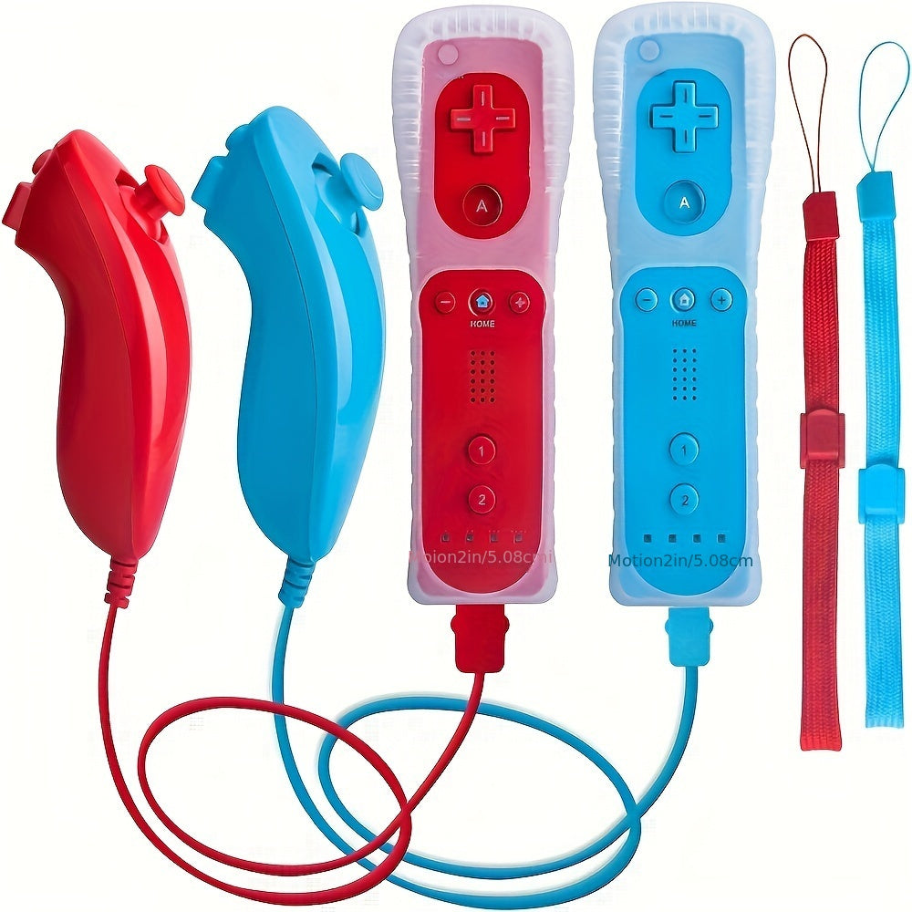 Wireless Gamepad Motion Remote Nunchuck Set with Silicone Case