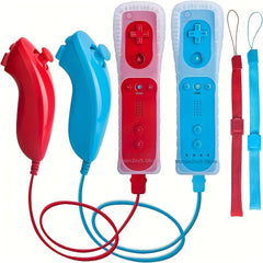 Wireless Gamepad Motion Remote Nunchuck Set with Silicone Case