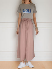 Drawstring Wide Leg Pants High Waist Summer Pants