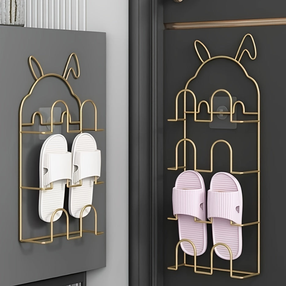 Wall Mounted Shoe Rack No Drilling Slipper Organizer Home Decor