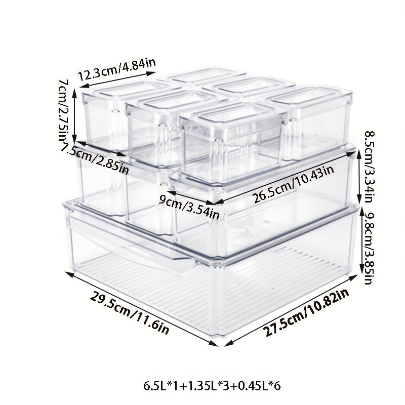 10pcs Food Crisps Refrigerator Storage Plastic Lunch Box