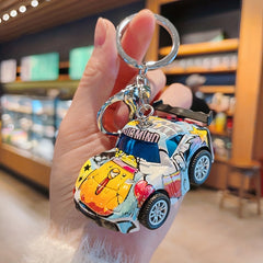 Alloy Car Keychain Graffiti 3D Key Chain Bag Pendant