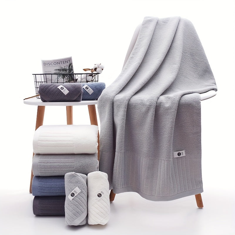Soft Solid Bath Towel Water Absorbent 27x55in