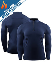Men's Quick Drying Compression 1/4 Zip Pullover Long Sleeve Base Layer