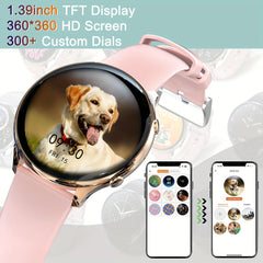 Meatball Women's Smartwatch 4 Round Smartwatch with Pedometer 120 Sports Modes