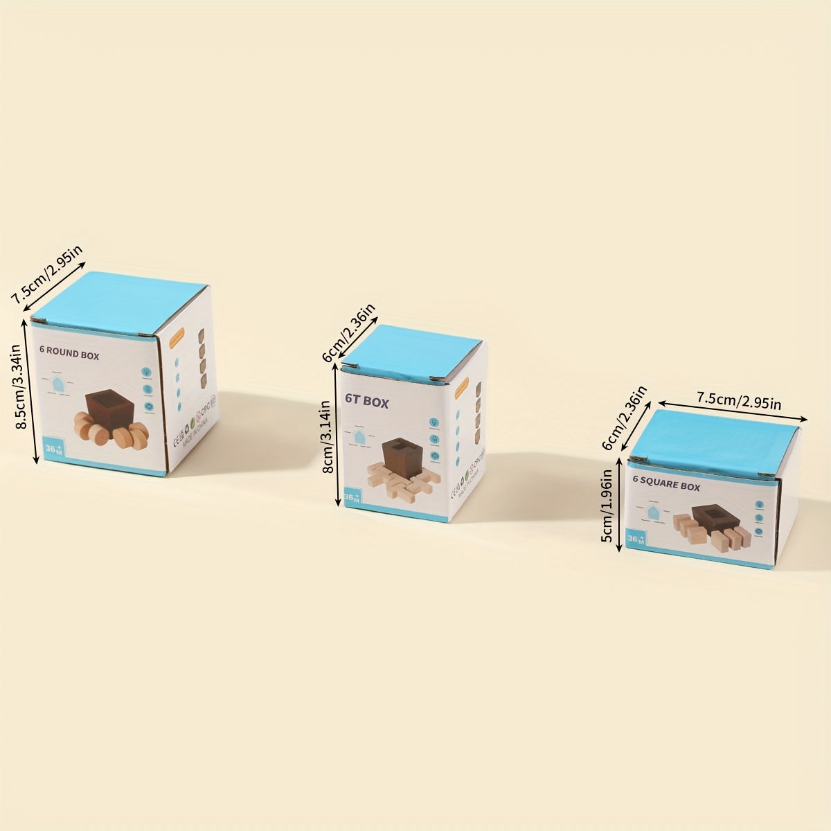 Wooden Building Blocks Puzzle Box - Shapes & Colors Learning Toy