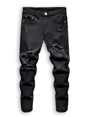 Ripped Jeans Men Casual Street Style Distressed Stretch Denim Pants