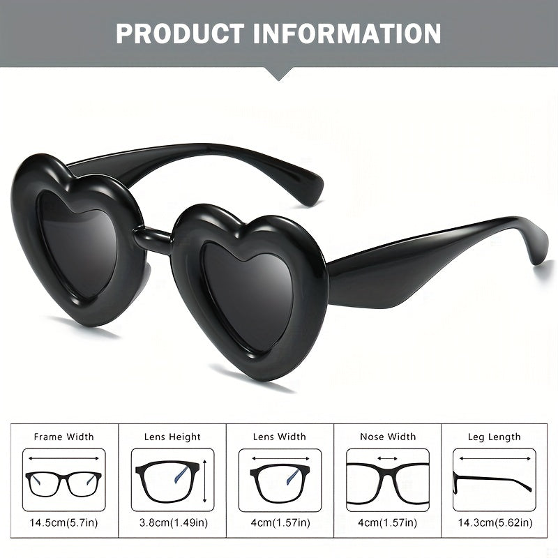Men's Heart Shaped Frame Sunglasses Y2K Sunglasses For Holiday Party